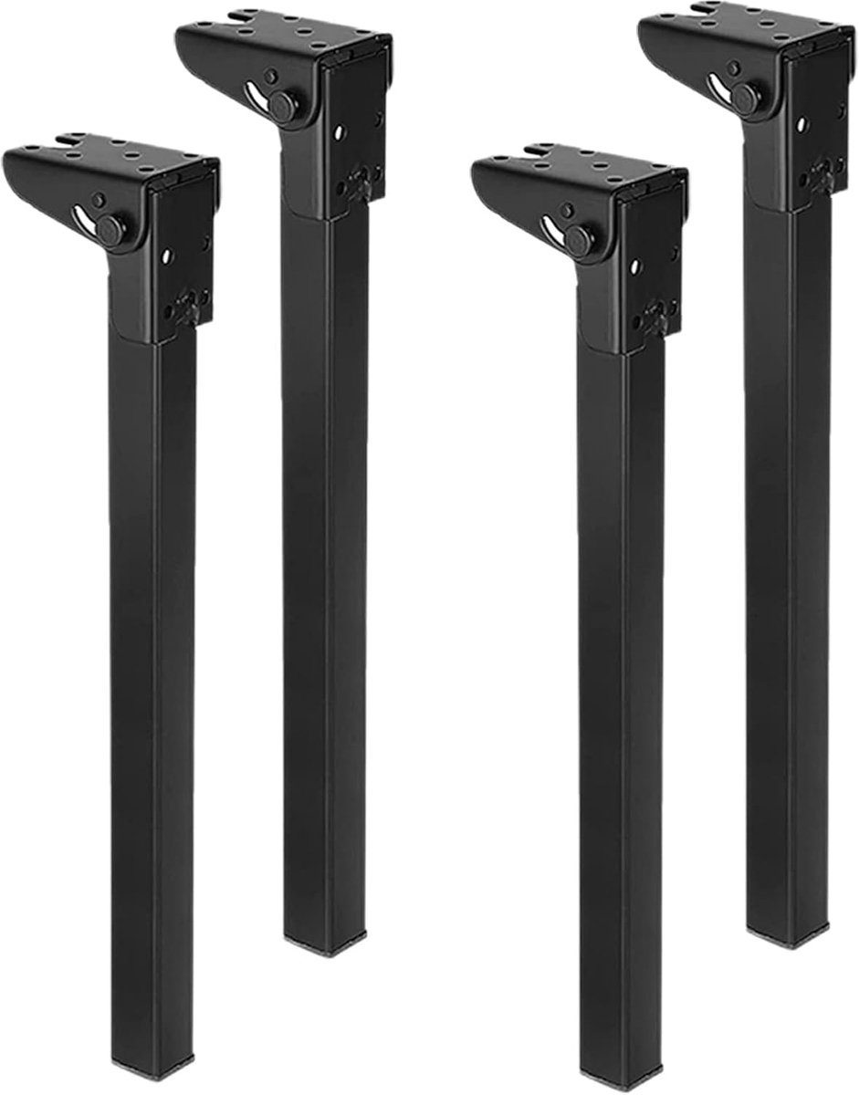 Opvouwbare Tafelpoten - Meubelpoten Bankpoten - Meubels Ondersteunen - 90 Graden Opvouwbaar - 60 cm - Zwart