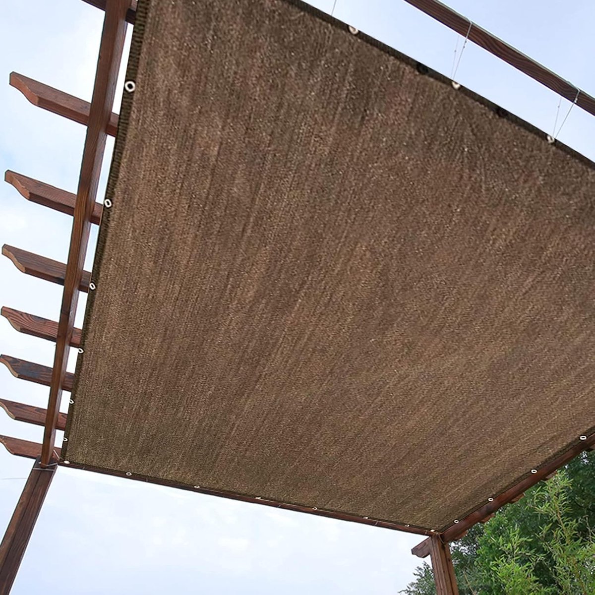 Schaduwdoek Gaas - Zonwerend Paneel - Tuin Beschermen - 90% UV Bestendig - 5x5m - Bruin