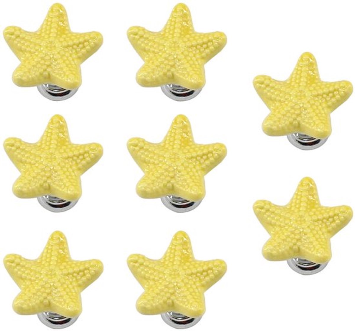 Zeynomax - Starfish Knoppen - Keramische Handgrepen - Geel - Dresser Handgrepen