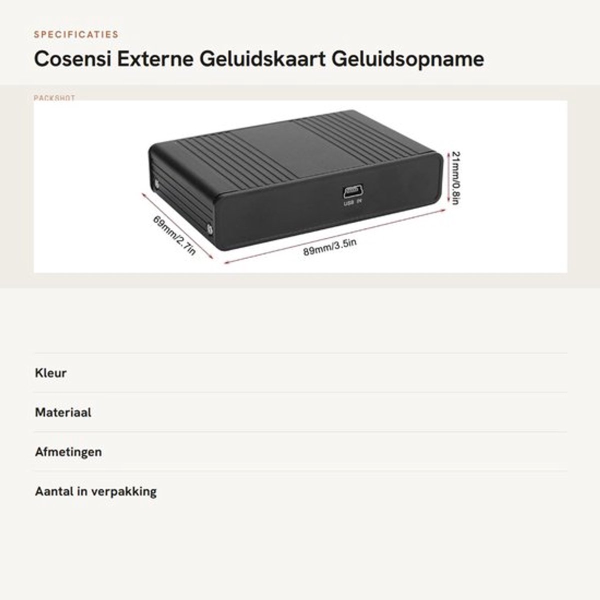 Dailygoods - Externe Geluidskaart - Geluidsopname - USB 5.1 - Aluminium - Karaoke