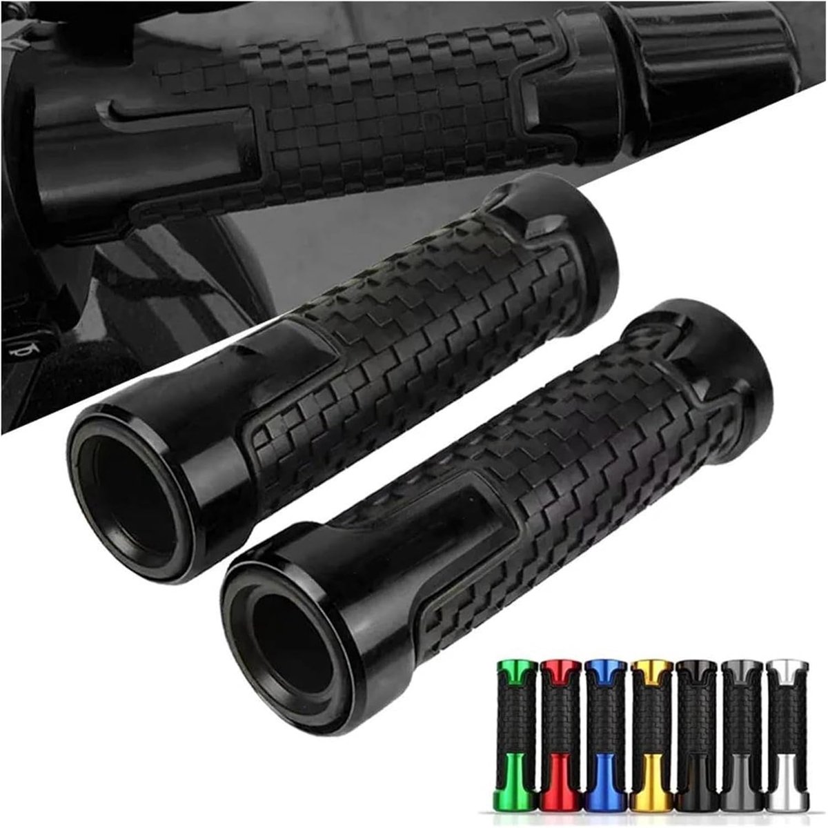 Motorfiets Stuurgrepen - Handgrepen Motor - Veilige Grip - Ergonomisch Ontwerp - 7/8 inch - Rood