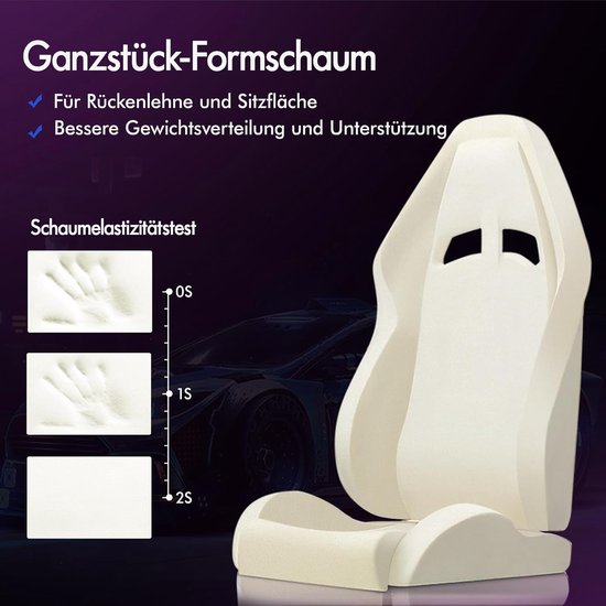 Gaming stoel - Bureaustoel met massage - Comfortabel werken - Verstelbare rugleuning - 180 kg draagvermogen - Zwart — afbeelding 3