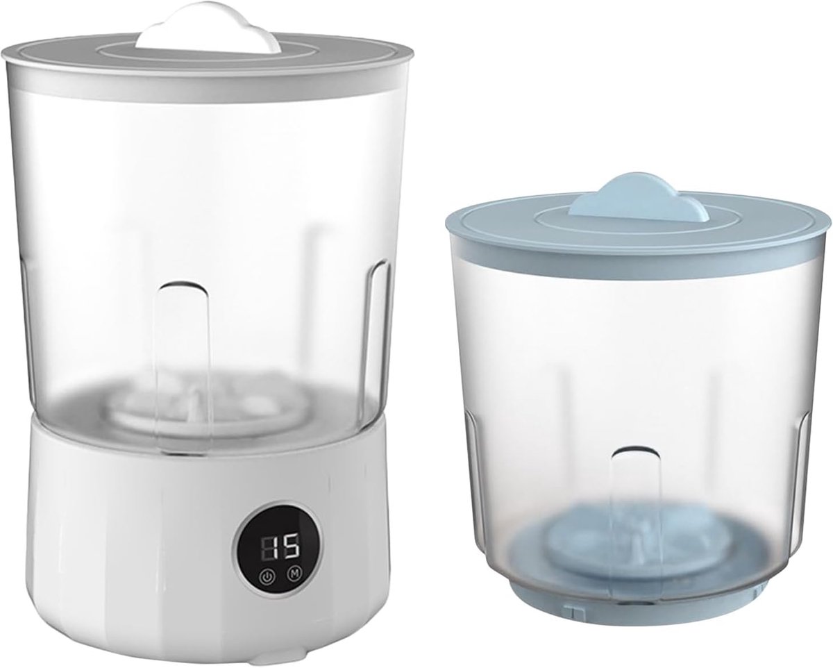 Draagbare Wasmachine Mini Wasserette Kleine Wasjes Dubbele Emmer Systeem 18x18x18 cm Wit