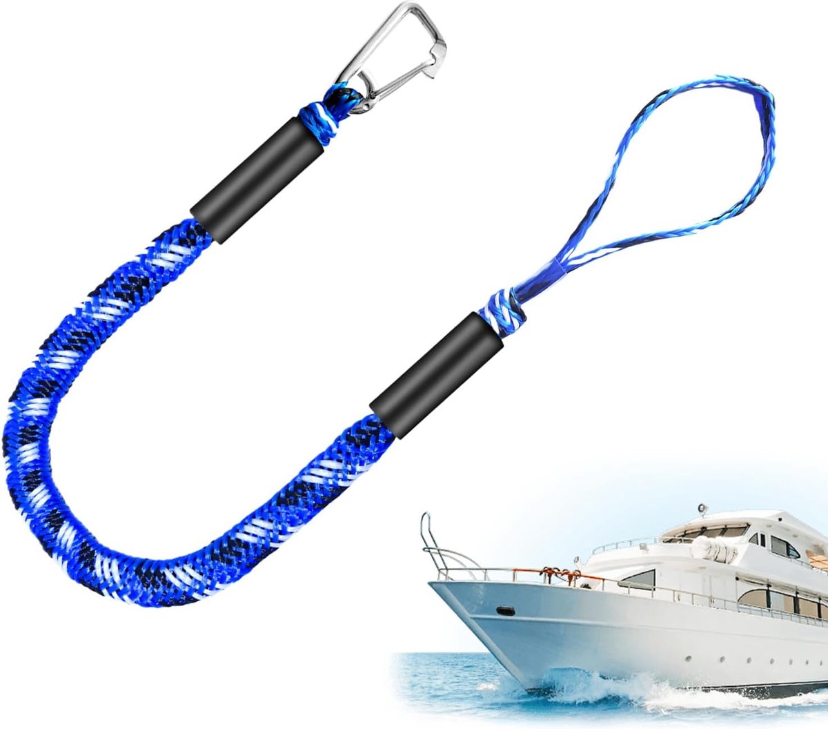 Boot aanmeerkabels - Aanmeertouwen boten - Veilig vastzetten - Schokdempende vezels - 1.22 tot 1.52m - Blauw