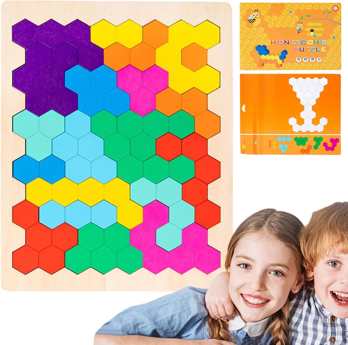 Blokkenpuzzel Houten Spel - Logisch Denken Puzzel - Cognitieve Ontwikkeling - 120 Progressieve Uitdagingen - 23.2 x 18.6 cm - Multicolor