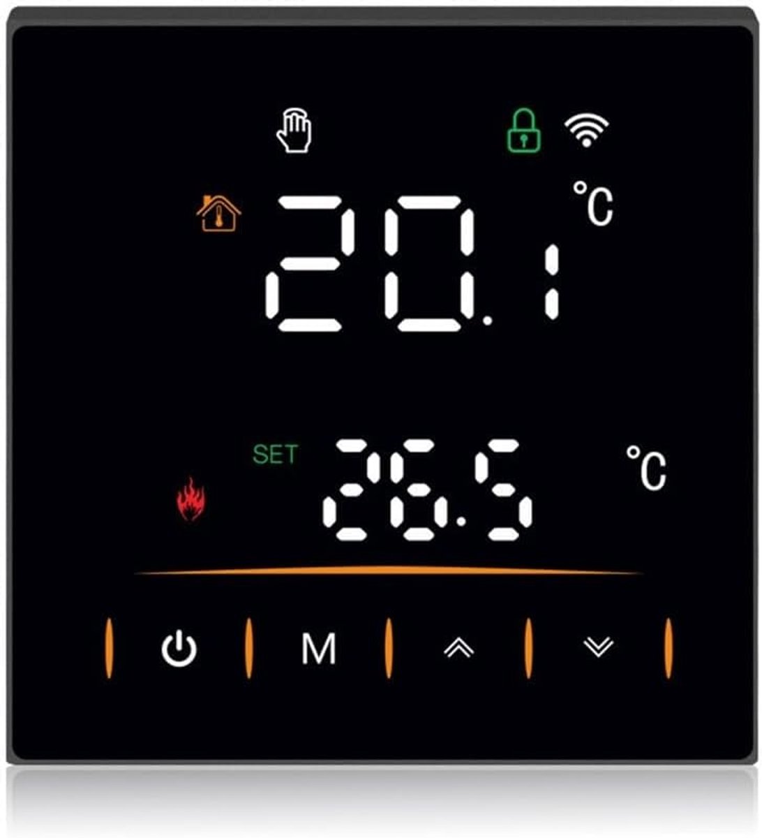 Slimme Thermostaat - WIFI Verwarming - Comfort Regelen - App Bediening - 60mm Gat - Wit