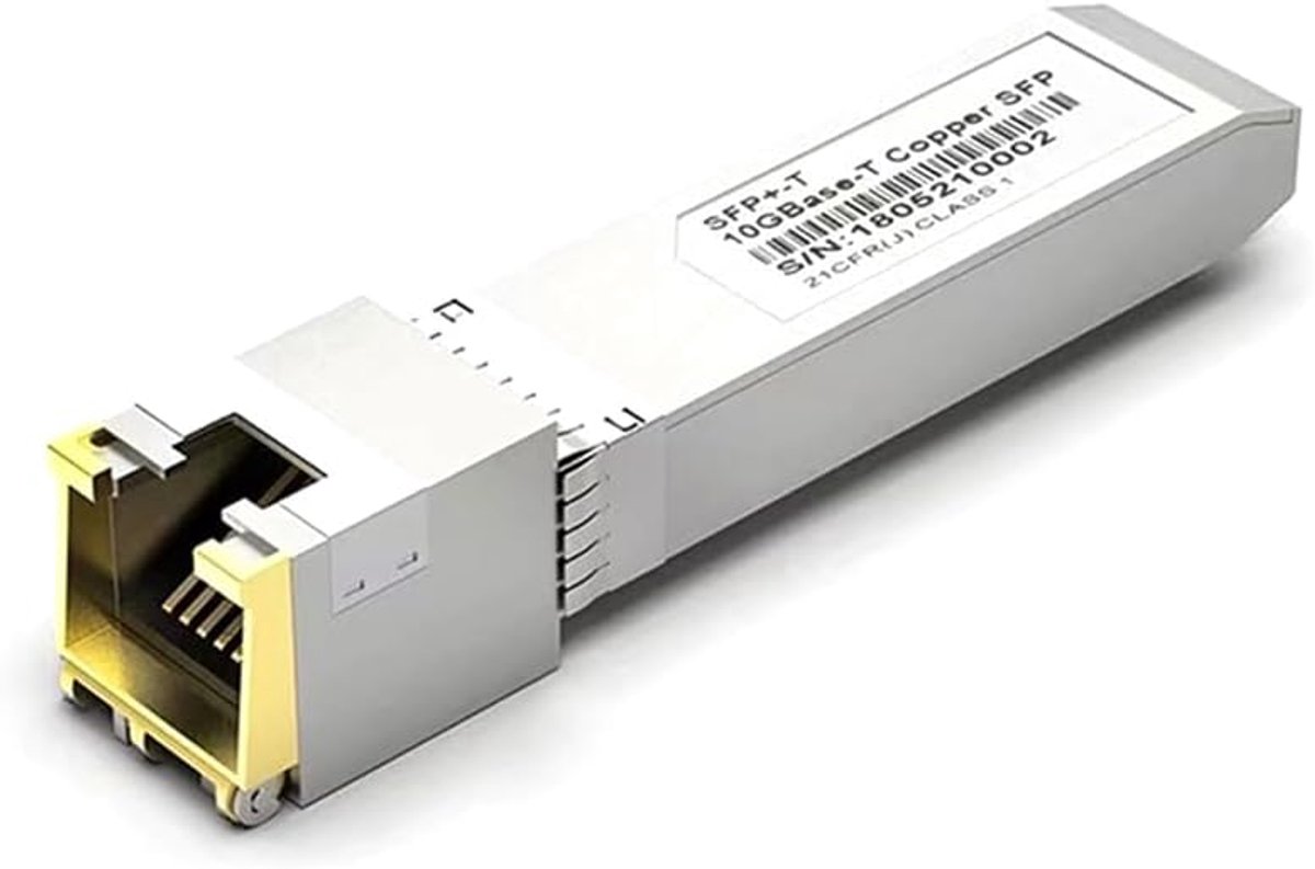 Netwerkmodule - RJ45 Transceiver - Snelle Dataoverdracht - Koperen Kabel Compatibel - 30 meter - Zilver
