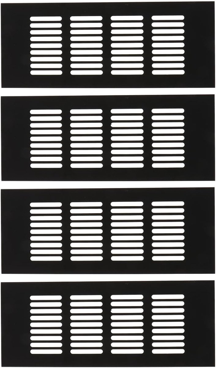 Ventilatieroosters - Luchtgaten Meubels - Kasten Ventileren - Aluminium Legering - 20x8CM - Zwart