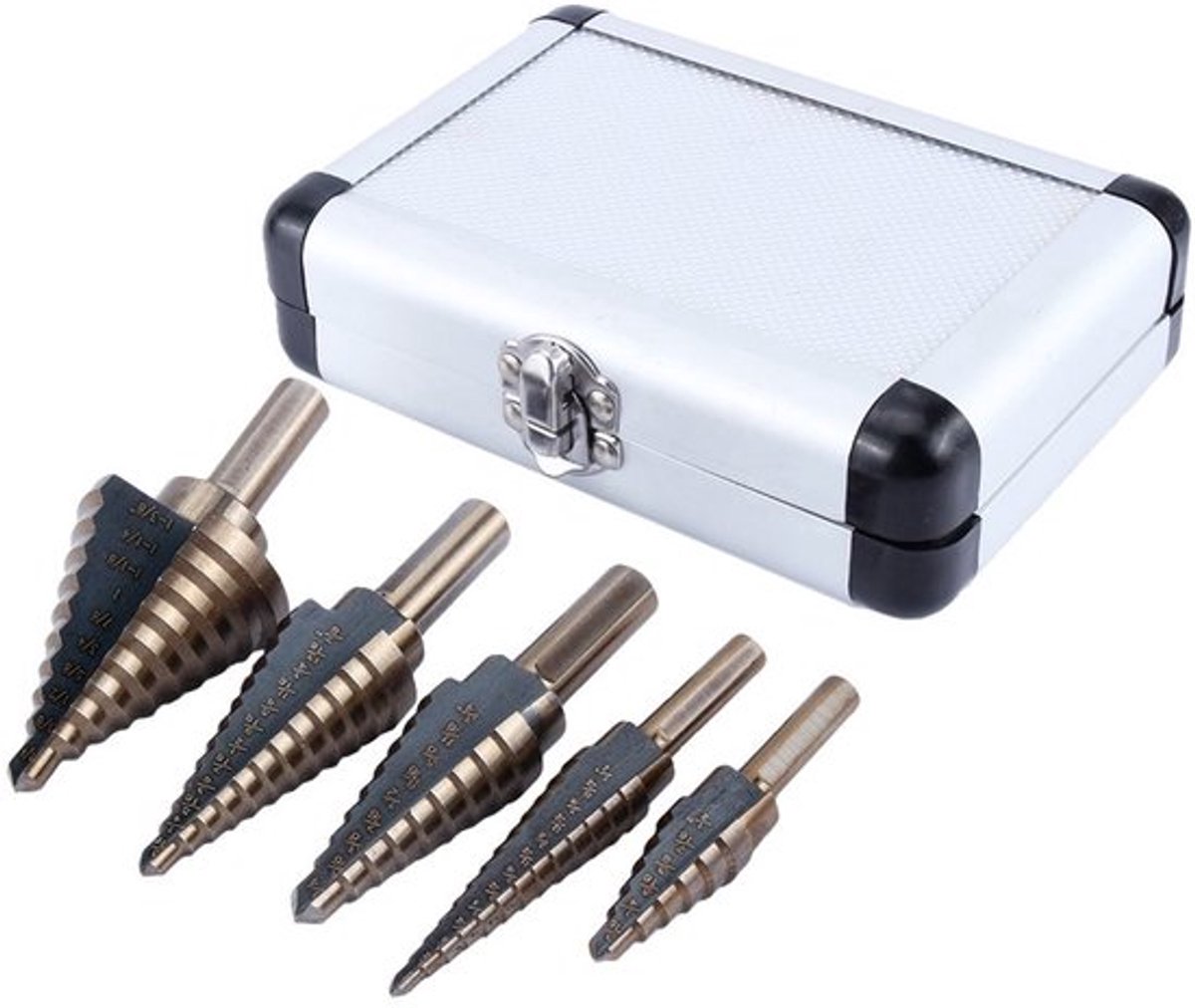 IMstore - Step Drill Bit Set - Boor Set - TiN Coating voor Duurzaamheid - 5 Stuks