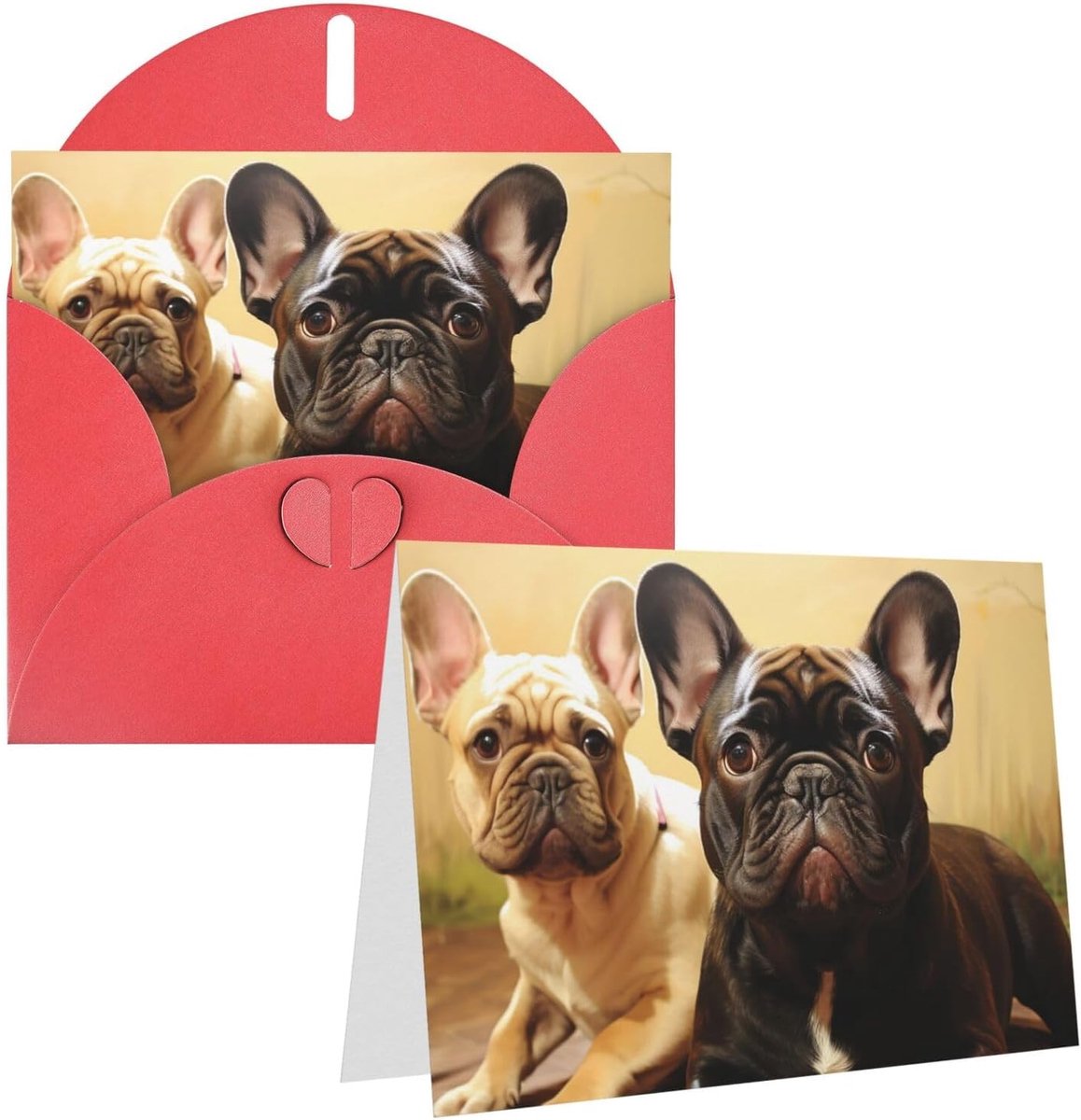 Wenskaarten met enveloppen - Verjaardagskaarten Notitiekaarten - Gevoelens Uiten - Parelmoer Papier - 10 x 15 cm - Rood