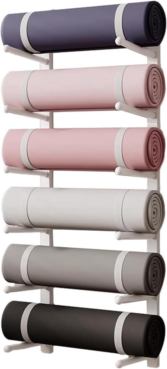 Fitnessrek - Sport organizer - Thuis sporten - 6 lagen - 103 cm lang - Wit