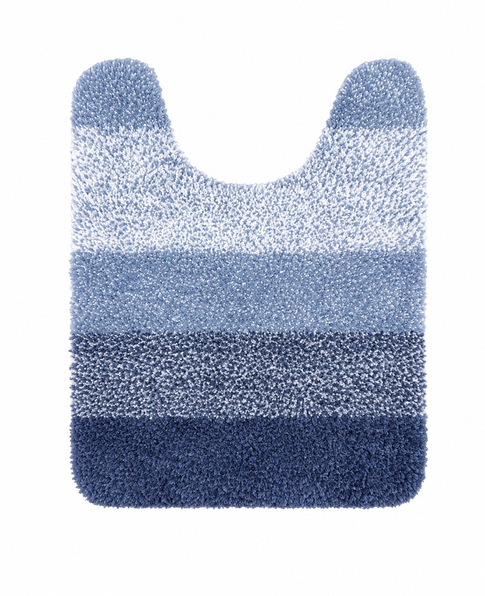 WC Mat Blauw 61x51 cm – Zachte Microvezel Toiletmat – Antislip TPR – Waterabsorberend