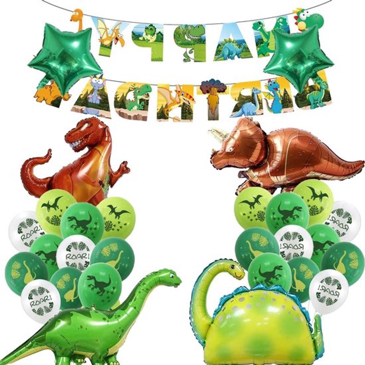 Dinosaurus ballonnen voor dinofeest verjaardagen Allecto Plus