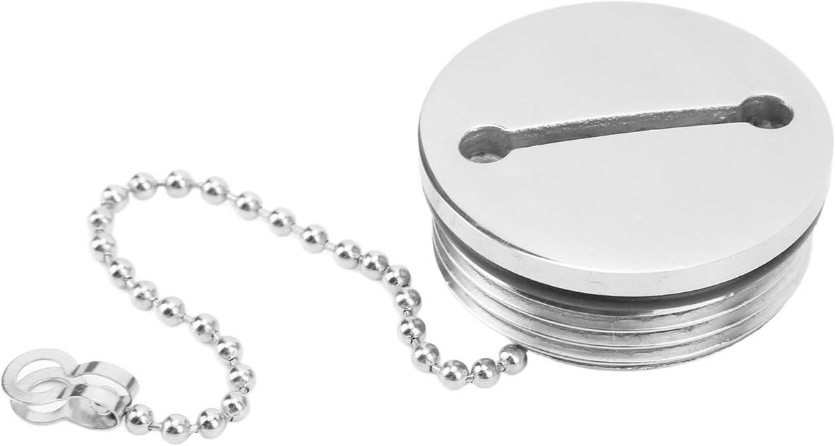EGoods - Roestvrijstalen Tankdop voor Boten en Jachten, Vervangende Brandstoftankdop met Ketting - 38MM