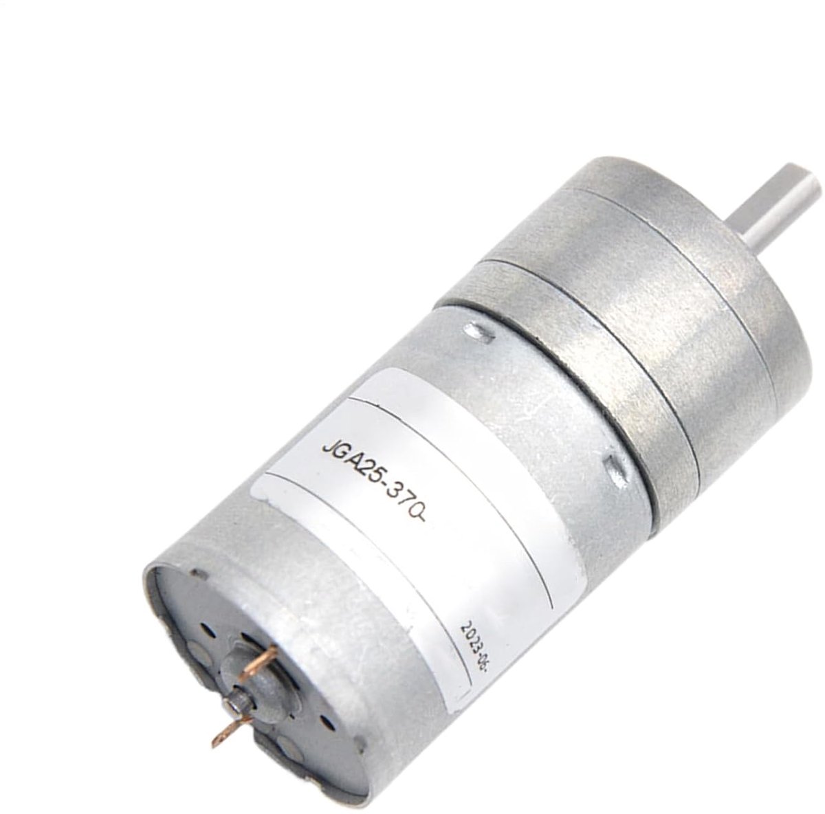 Gelijkstroommotor - Motor met tandwielen - Modelbouw projecten - Flexibele configuratie - 4 mm as - Zilver