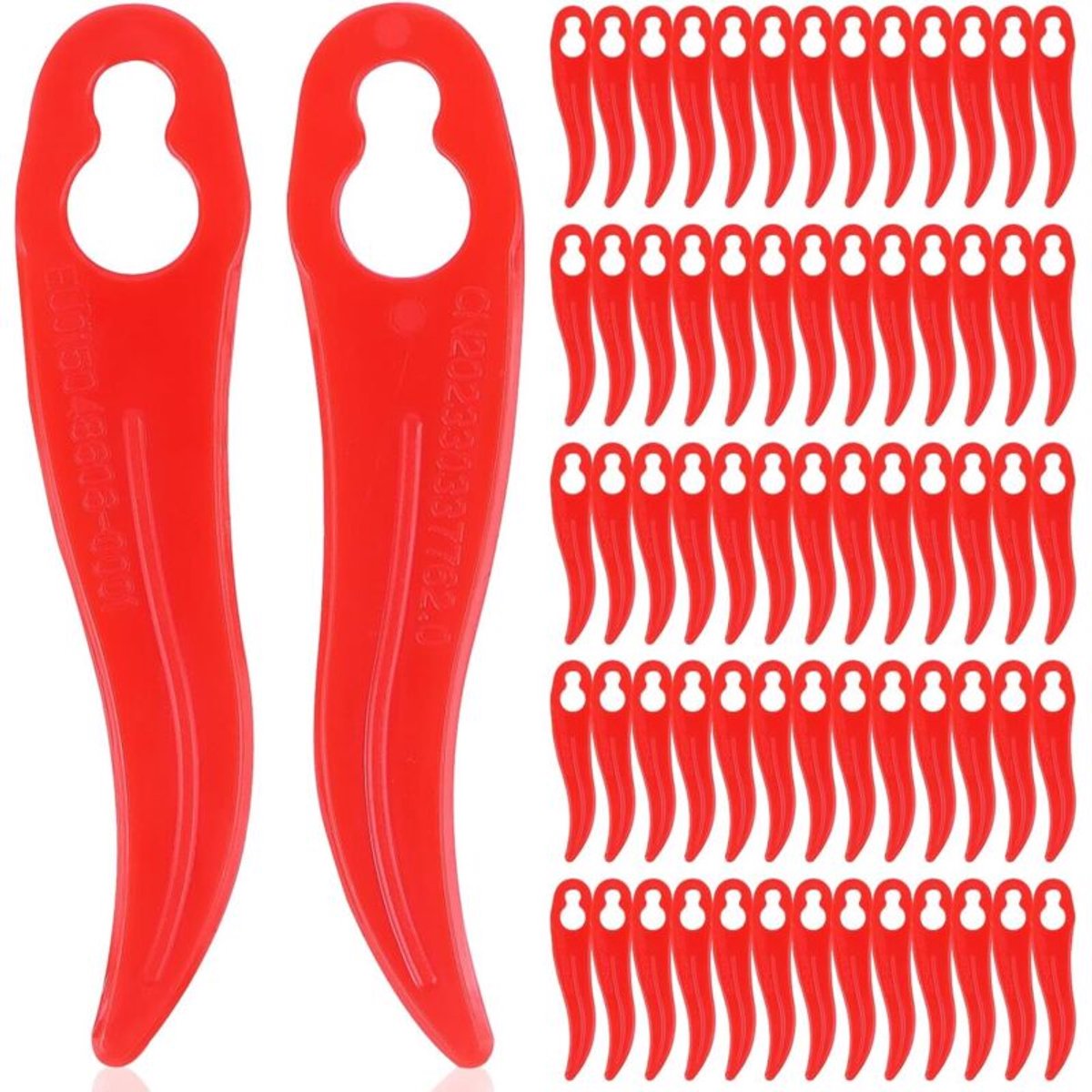 Set of 120 replacement plastic blades suitable for geschikt voor Einhell and geschikt voor Bosch lawnmowers - suitable for cordless lawnmowers.