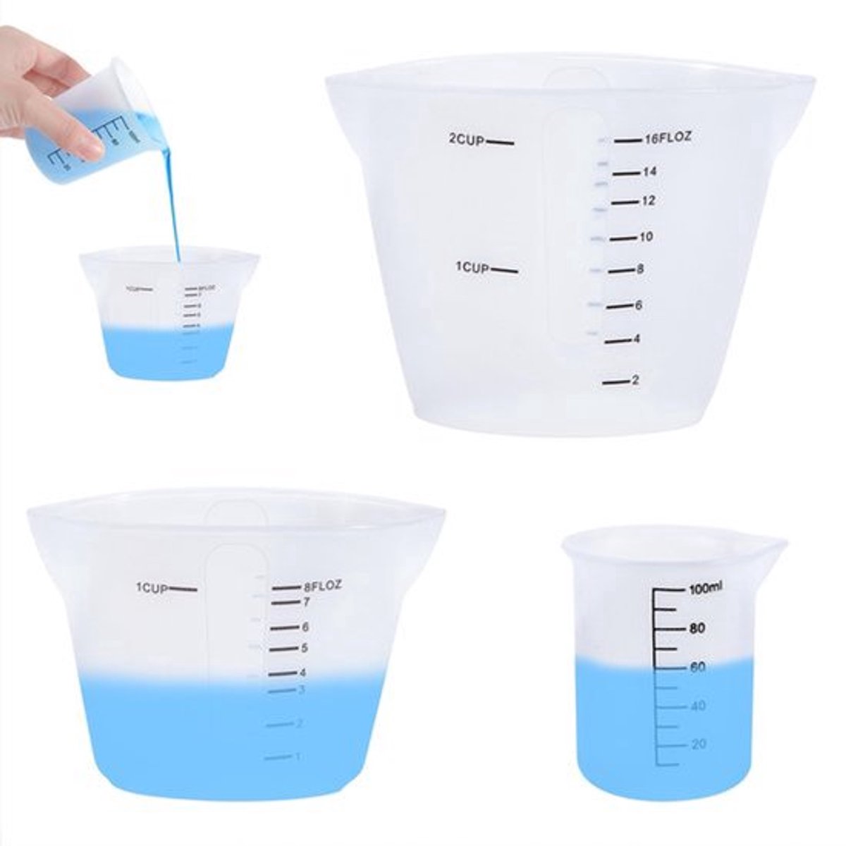Siliconen maatbeker 500 ml voor epoxyhar mengen