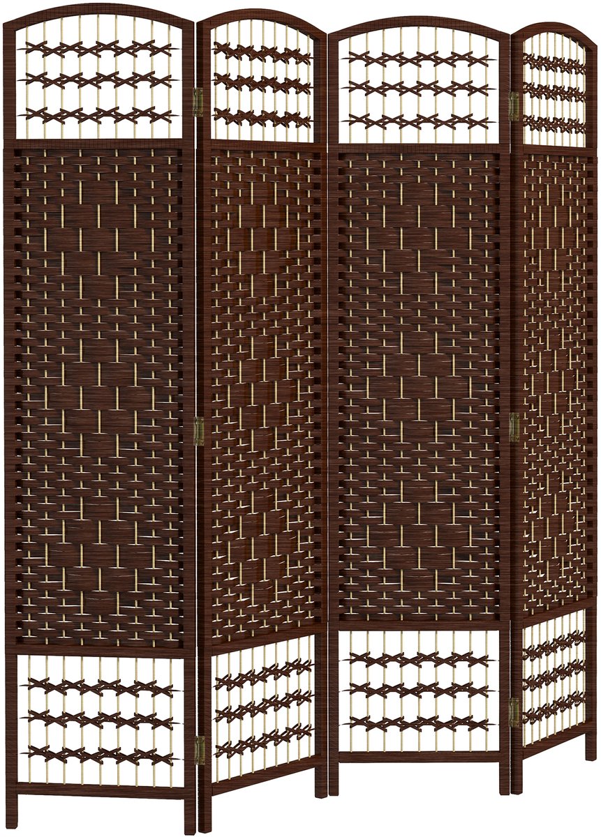 Bruin HOMCOM-Kamerscherm-Hout-160x1,5x170cm-Bruin