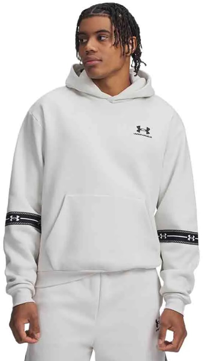 Under Armour Icon Fleece Taped Hoodie Wit XL Man