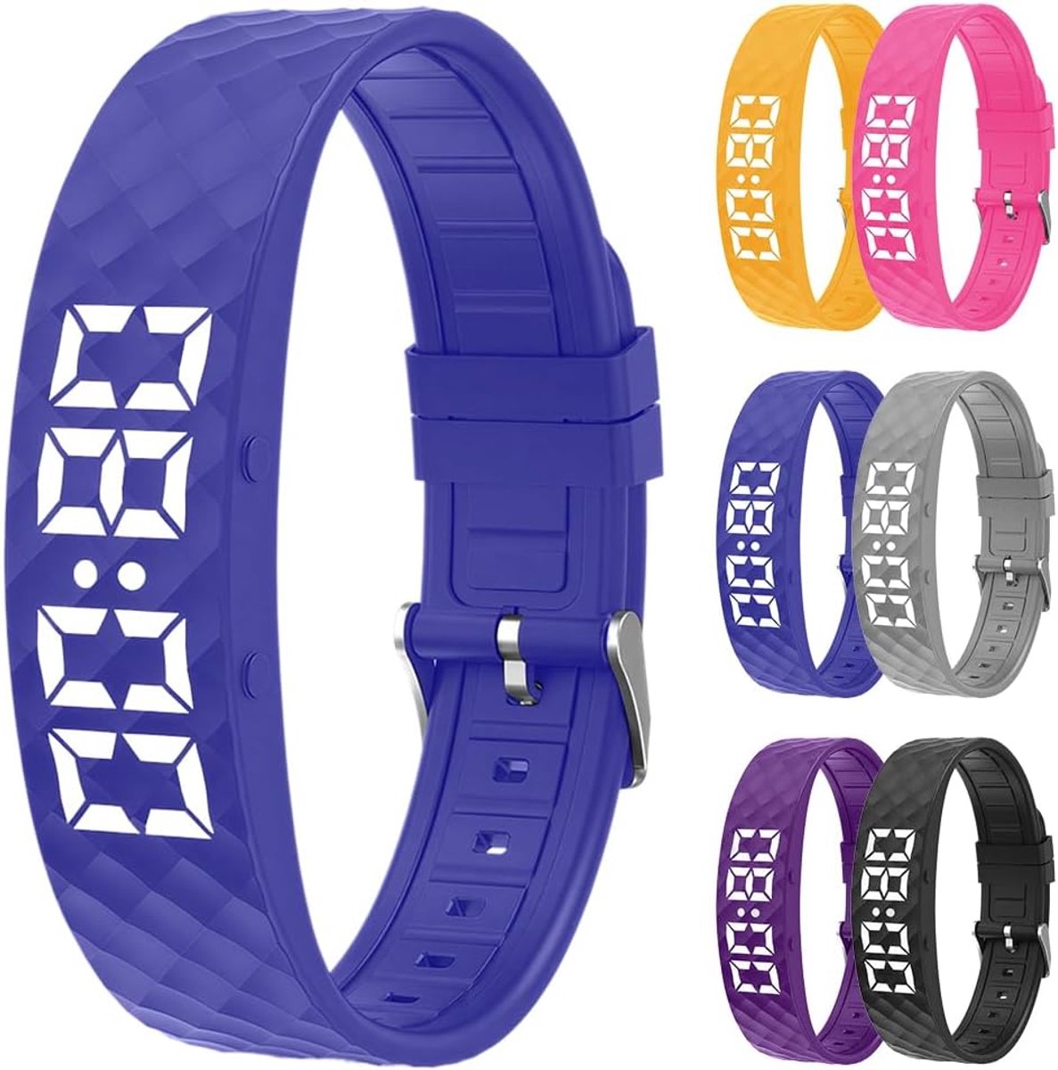 Thijox - Trilwekker Armband met Vibratie Alarm, Herinneringshorloge met Timer en 8 Dagelijkse Alarmen, Drinkherinnering voor Ouderen, Medications, Per