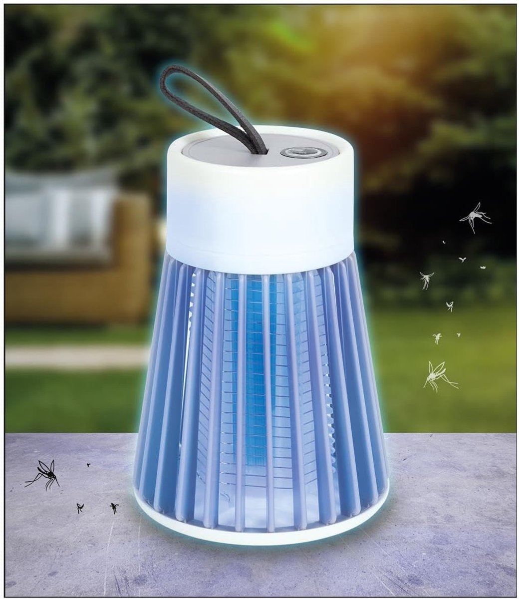 Thijox - Oplaadbare Muggenlamp Ø 10 x 14 cm - Draadloze Insectenlamp - Duurzame Campinglamp - Anti-Muggen Vliegenval - Ideaal voor Buiten, Tuin en Fee
