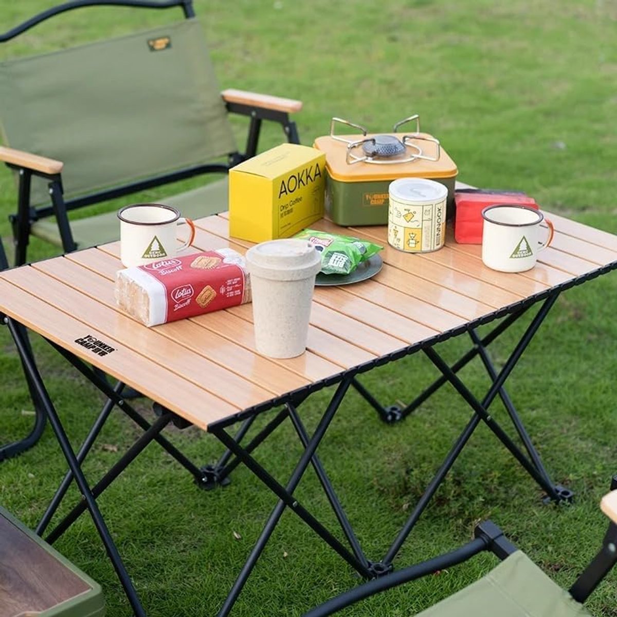 Thijox - Opvouwbare Kampeertafel - Draagbaar, Compact en Ultralicht - Multifunctionele Tafel voor Buiten, Binnen, Kamperen, Picknicken, Tuin en Feeste