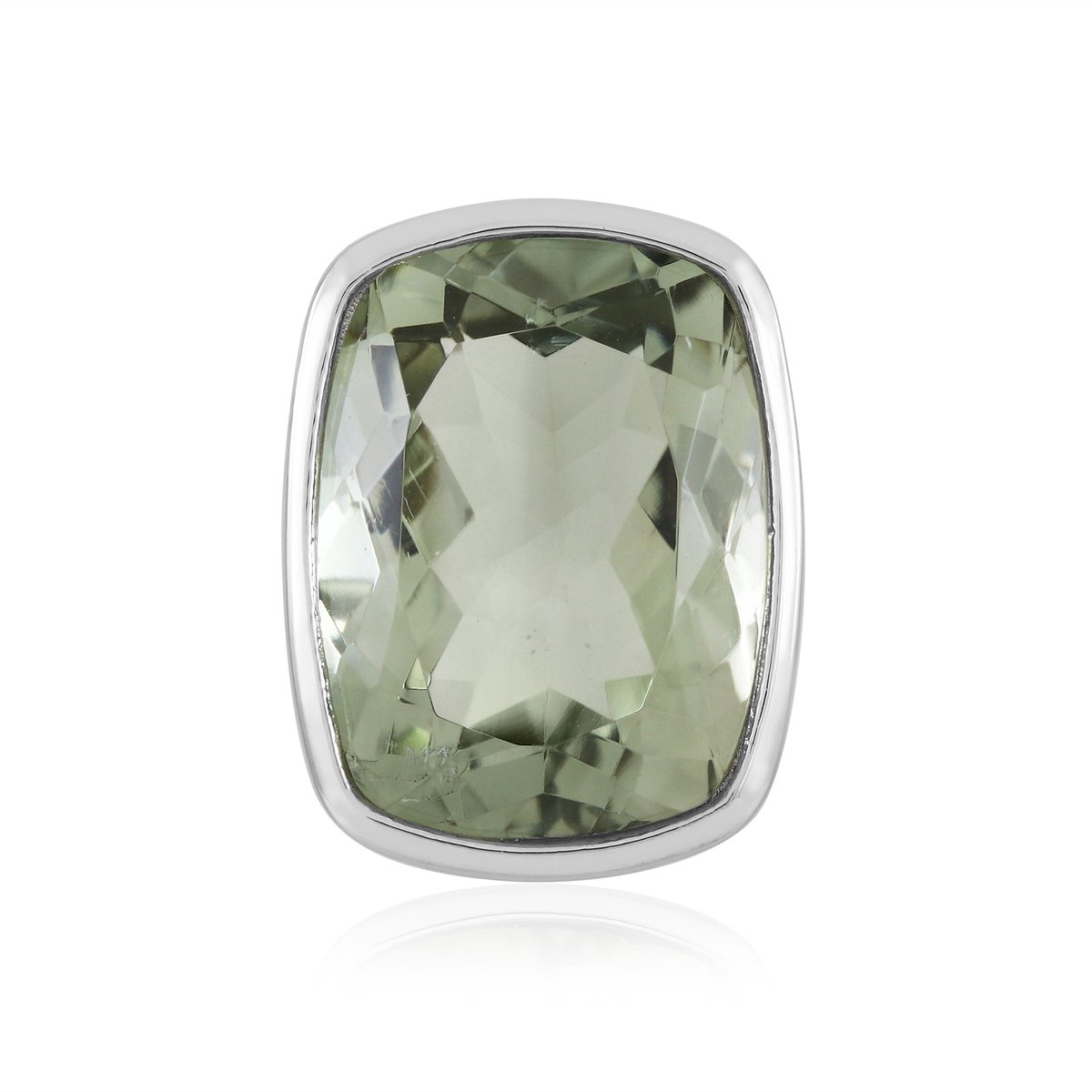 Cavill - Zilveren hanger met 9,6 ct Braziliaanse groene amethist - 925 Sterling Zilver - Platina Verguld - Antiek Slijpsel - Elegant