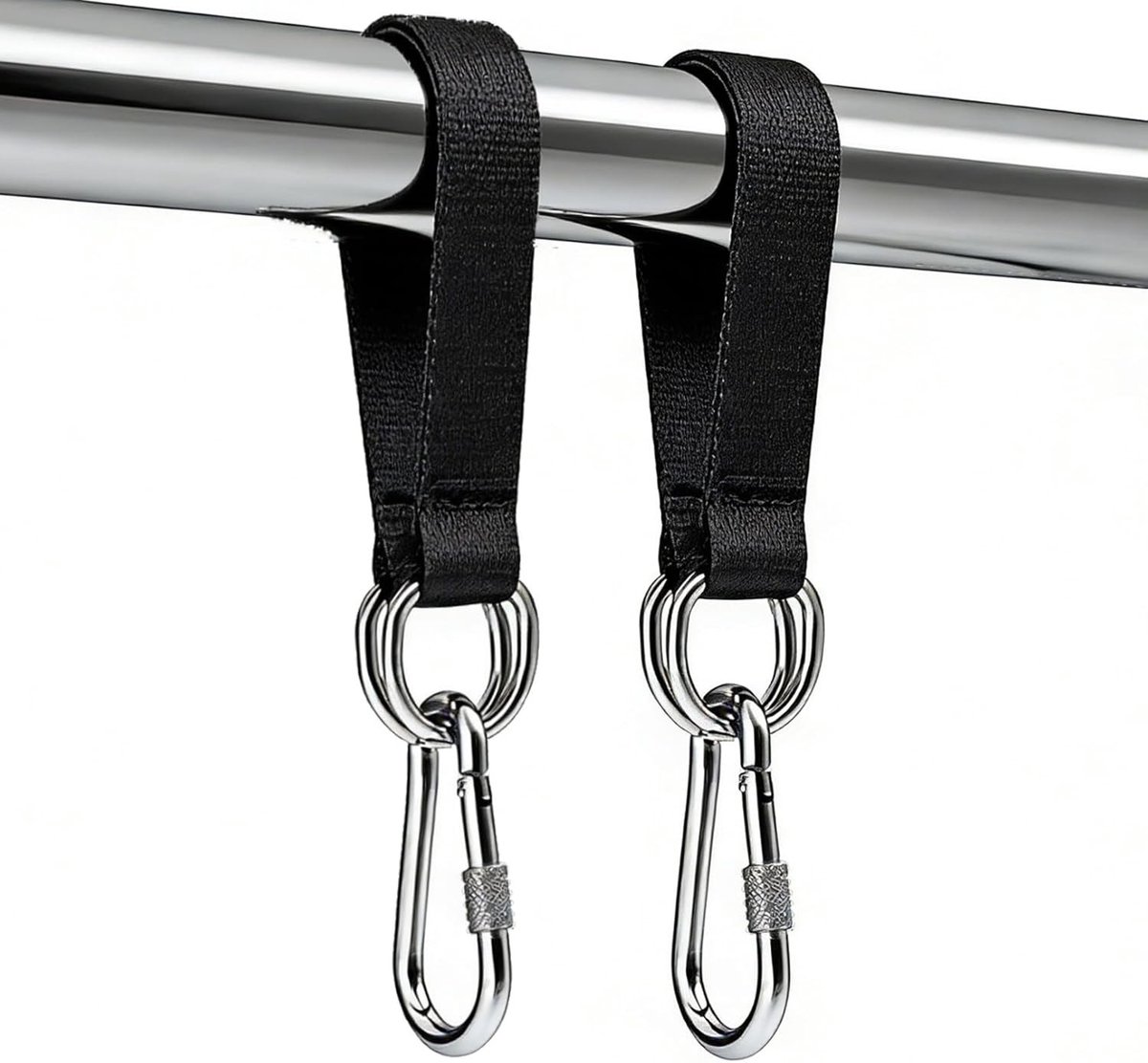 2 Stuks Hangmat Bevestigingsriem met 2 Karabijnhaken voor Buitenswing, Duurzaam en Scheurvast Nylon, Ideaal voor Hangstoelen en Tuinaccessoires