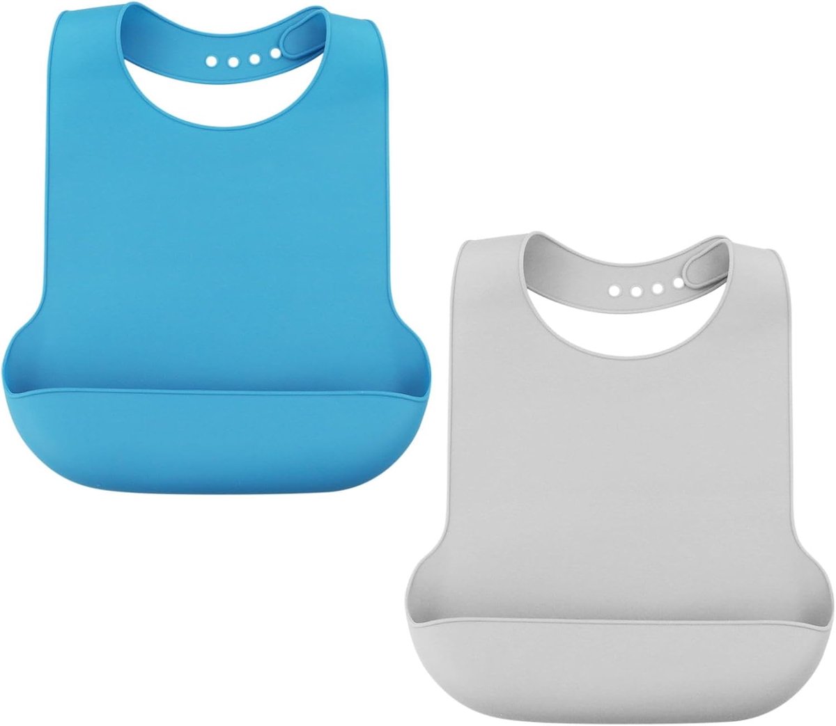 Thijox - Wasbare Siliconen Slabbetje voor Volwassenen, Herbruikbare Waterdichte Slab voor Mannen, Vrouwen, Ouderen en Gehandicapten - 2 Stuks Blauw en