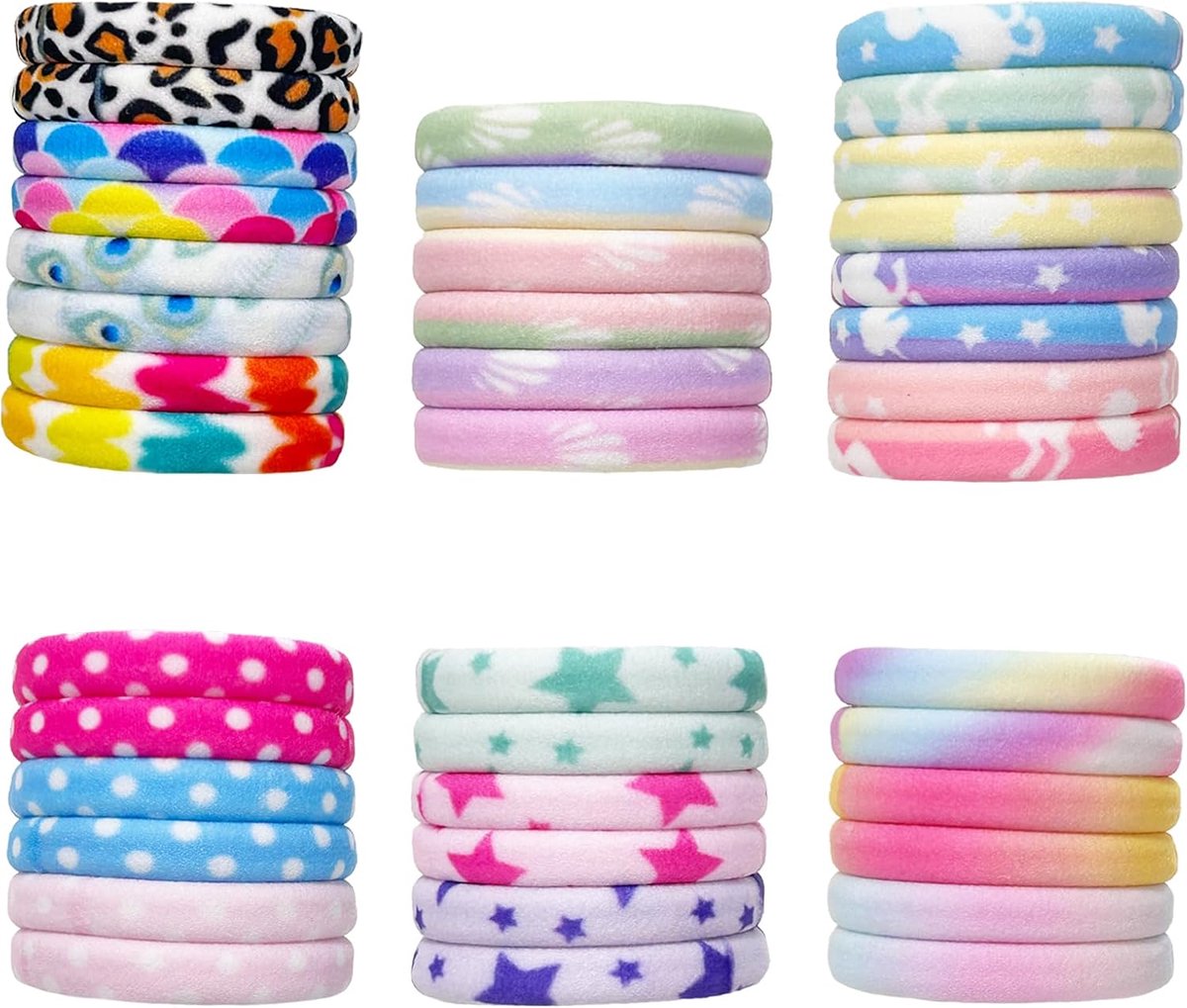 Thijox - 40 Stuks Multicolore Haarbanden voor Vrouwen, Elastische Haarelastiekjes Zonder Schade, Geschikt voor Gekruld en Fijn Haar, Nylon, 5 cm Diame