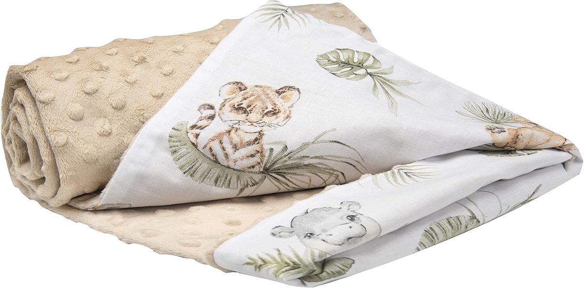 SnelShoppen - Babydeken 100% Katoen 75x100 cm Multifunctioneel Dun zonder Vulling Bilateraal Cuddly deken voor Kinderwagen, Wieg, Auto, Speelgoed
