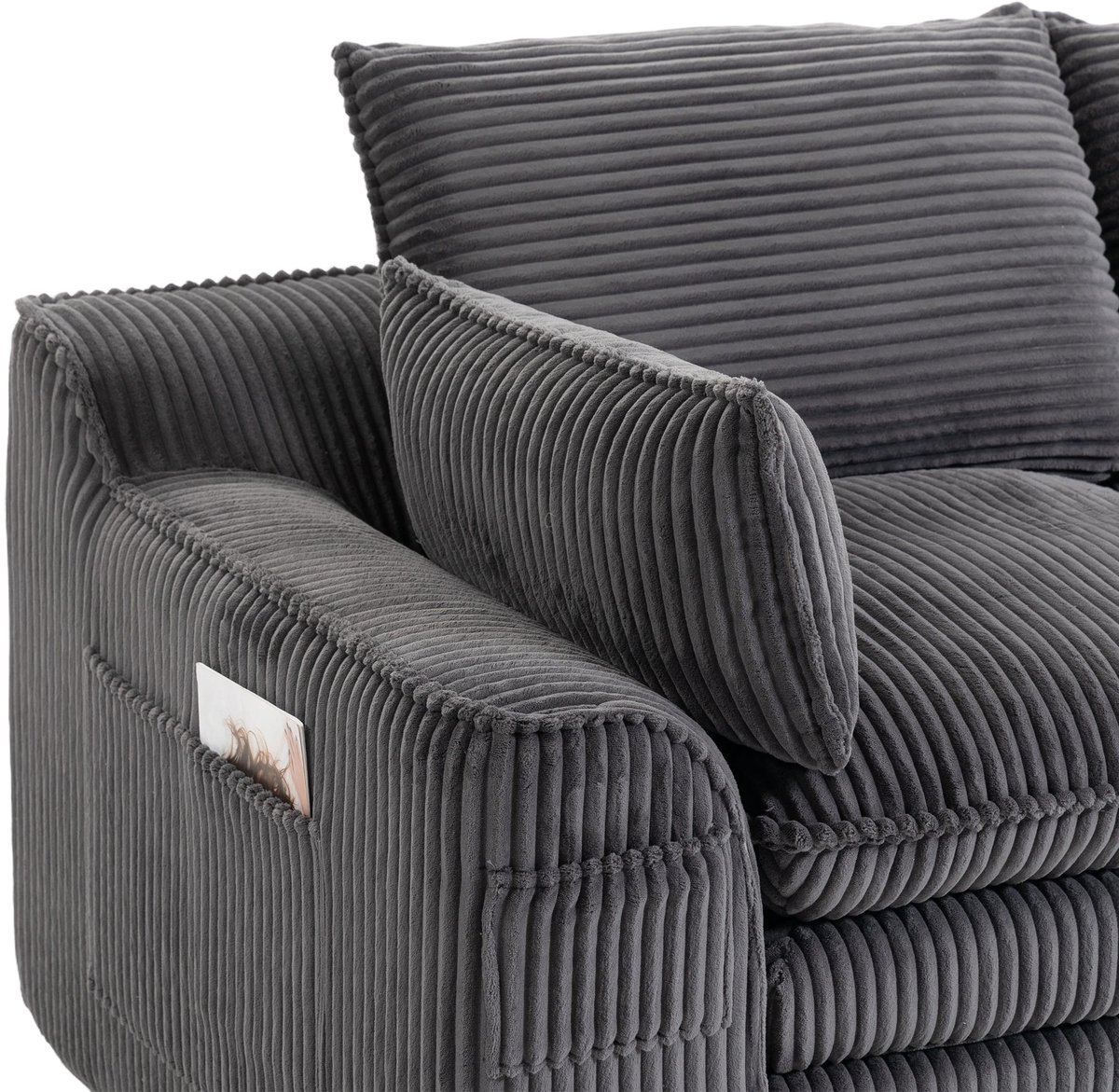 YYchan modulaire bank met hocker - grijs - 263 x 167 x 85 cm