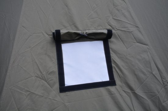Tent Kloktent voor gezinskamperen - Ruim 4 meter - Met kachelpijpdoorvoer - Geschikt voor 4-8 personen - 4-seizoenen hot tent - Groen — afbeelding 5
