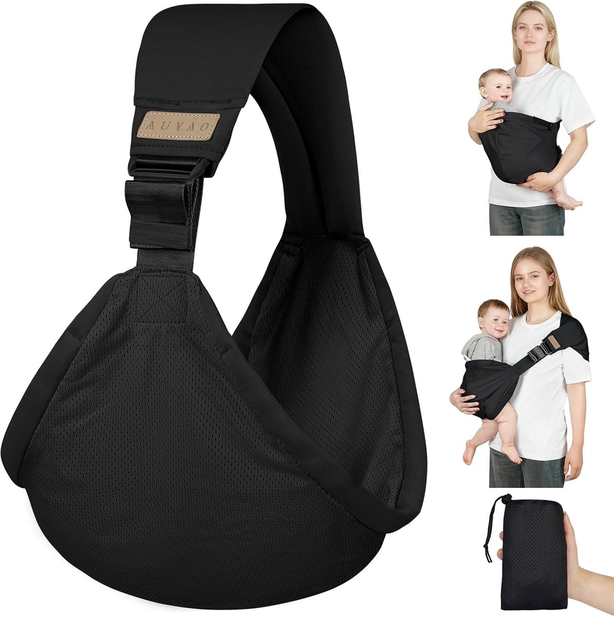Draagbare Babydraagzak met Dikke Schouderband en 3D Mesh - Verstelbare Heupdrager voor Pasgeborenen tot 36 Maanden, Ideaal voor Comfortabel Draaggemak en Ondersteuning