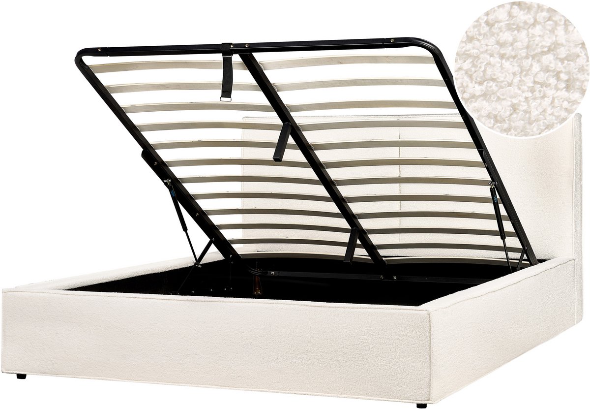 MOISSAC - Tweepersoonsbed - Gebroken wit - 160 x 200 cm - Polyester