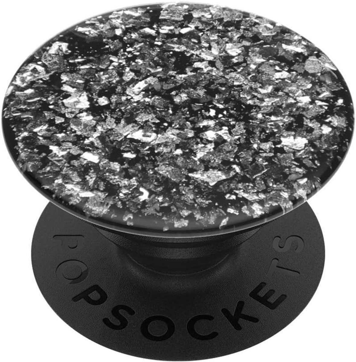 Thijox - Popsockets Popgrip Uittrekbare Greep & Telefoonstandaard voor Smartphones, Tablets, e-Readers - Verwisselbare Poptop - Foil Confetti Silver -