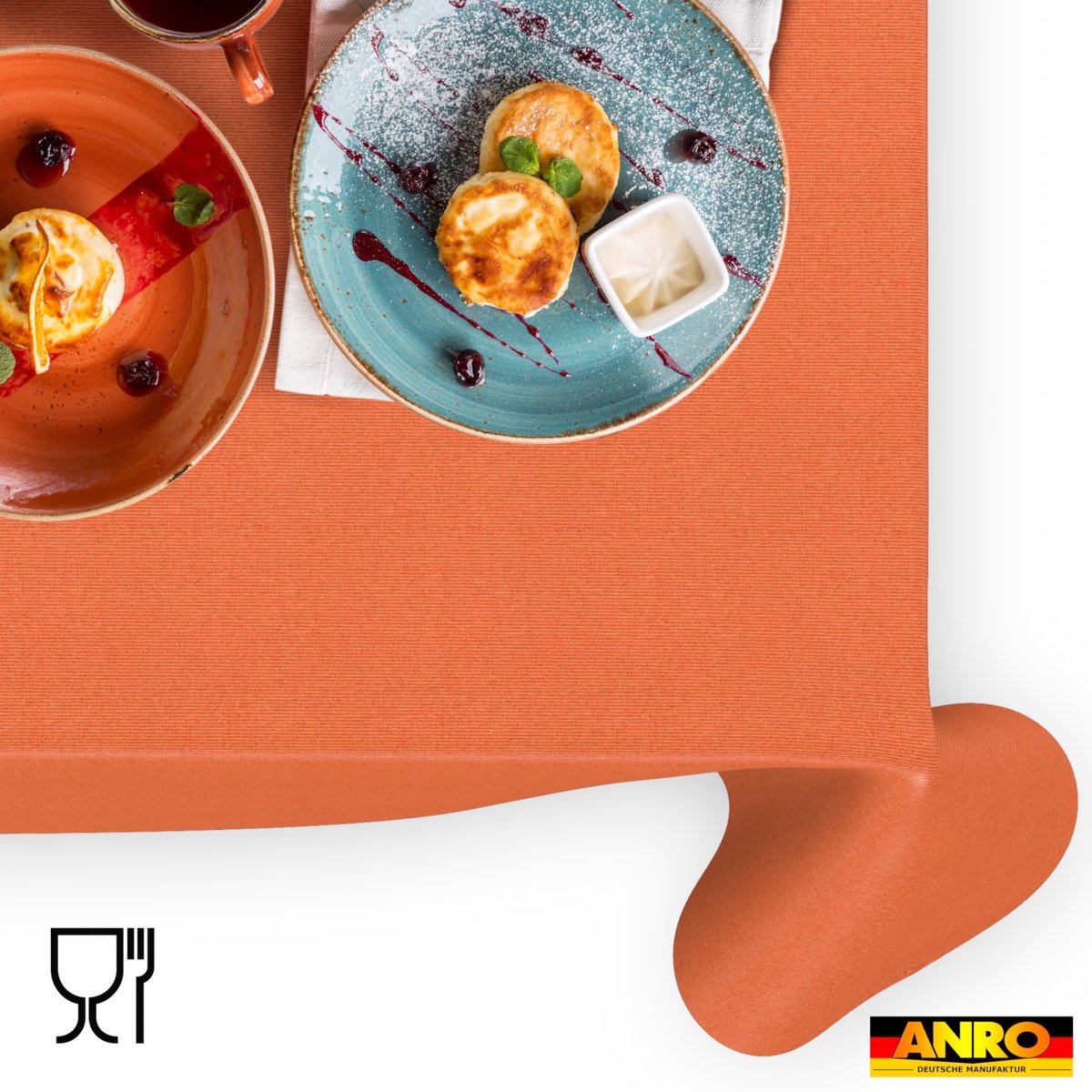 ANRO Tafelkleed Oranje linnenlook Meerkleurig 140x100cm Rechte rand Afwasbaar Waterafstotend