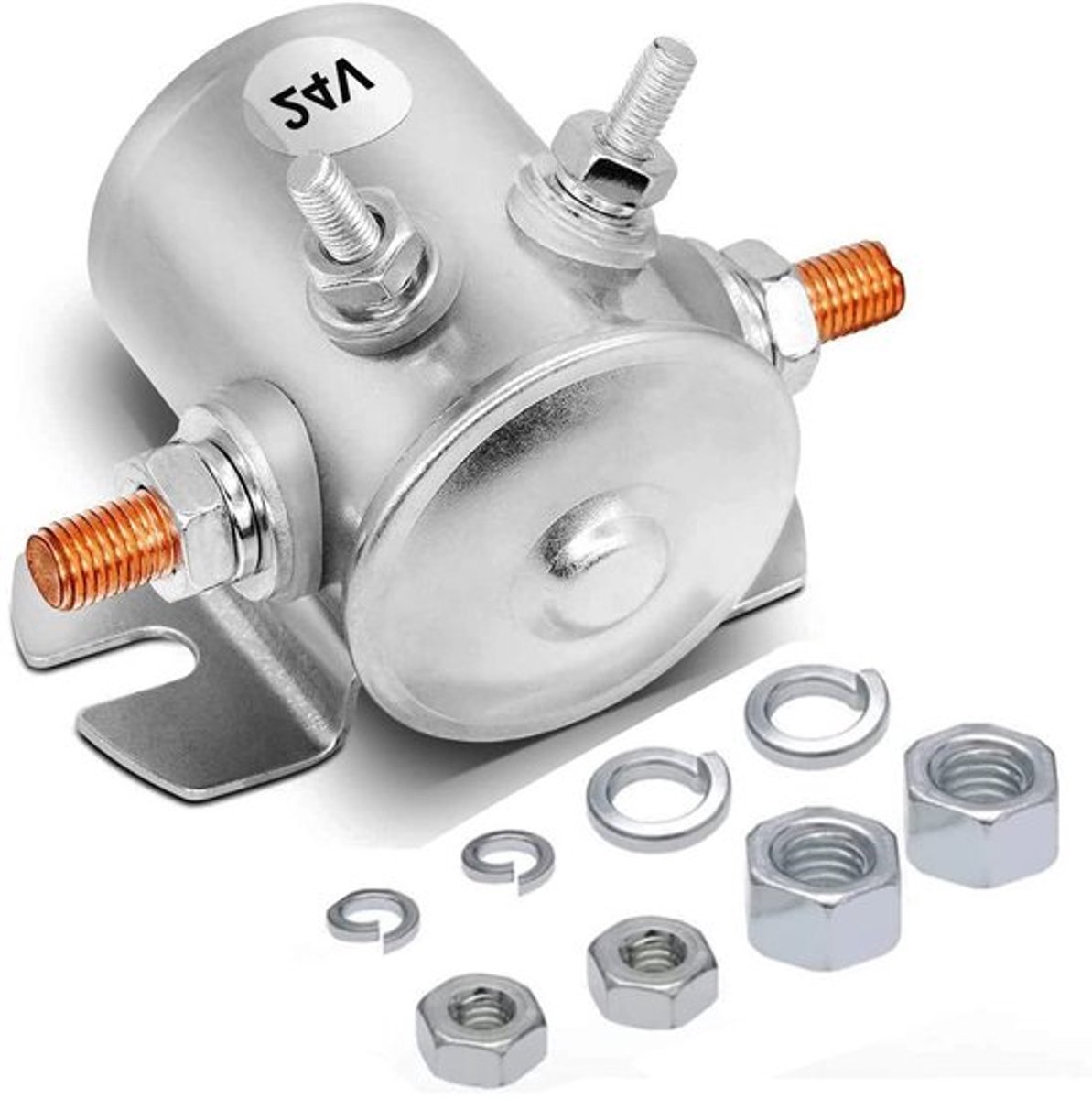 24VDC Continu Werkende Solenoïde Relais met 4 Terminals voor Golfkarren en Marine, Max 200A, Vervangt Diverse Modellen
