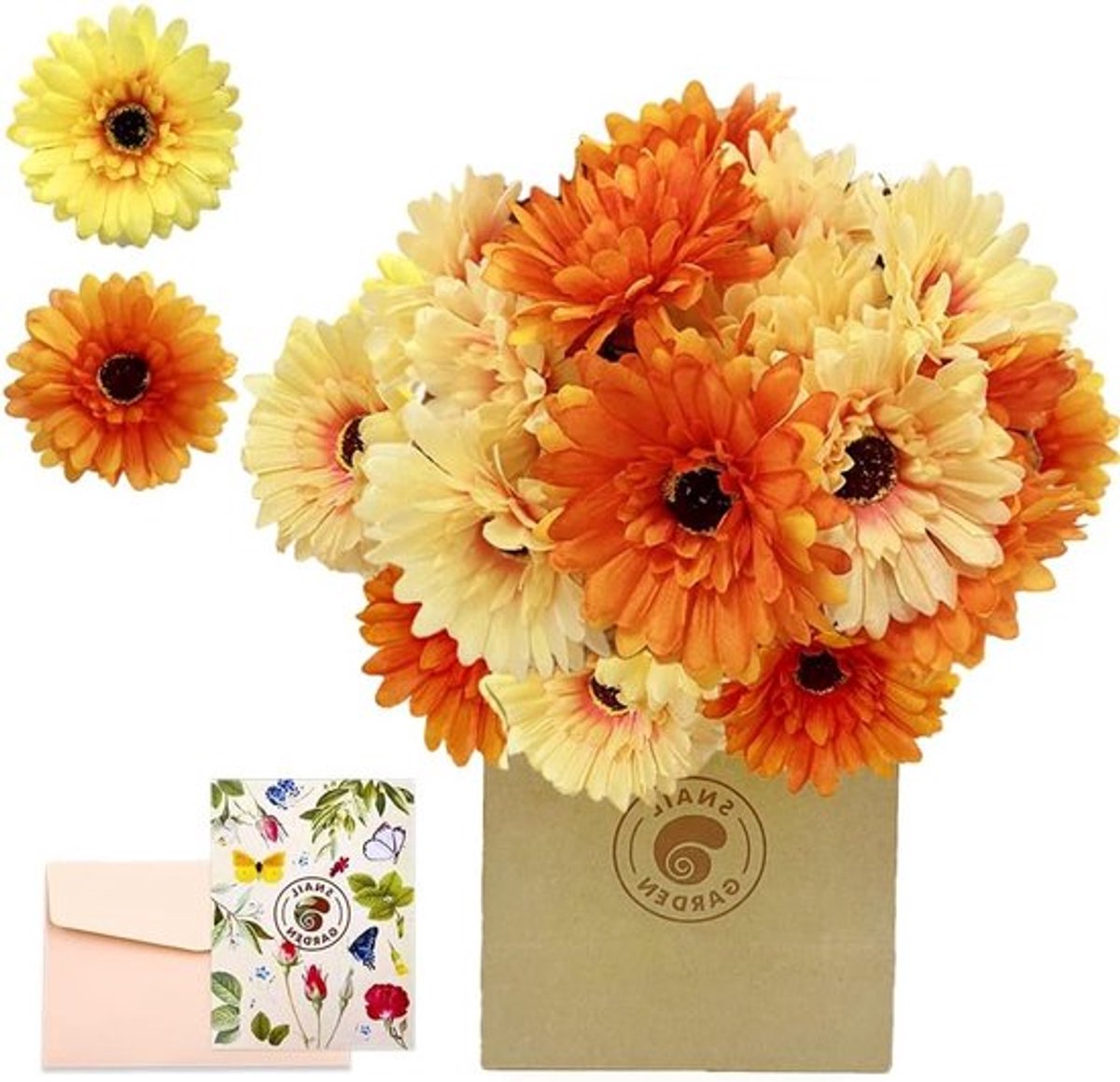 4 Bundels van 20 Stuks Kunstmatige Margrieten in 2 Kleuren - Realistische Zijde Gerbera Bloemen voor Thuis, Kantoor, Feesten en Bruiloften Decoraties