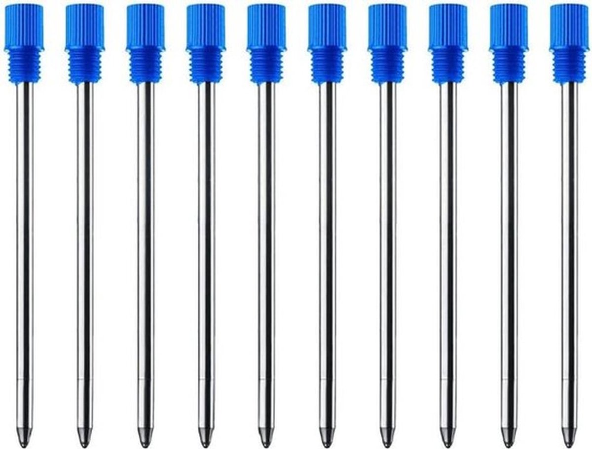 Vervangbare balpen vullingen 07 mm blauwe inkt bullet tip - set van 10 - voor school en kantoorbenodigdheden