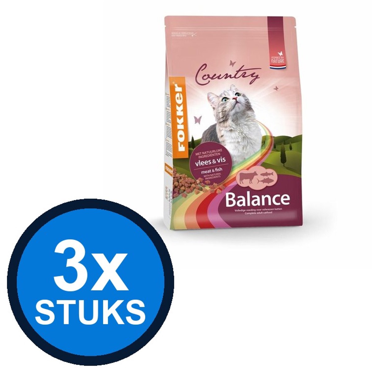 Fokker Fokker Country Cat Balance Vlees & Vis - Kattenvoer - 2,5kg