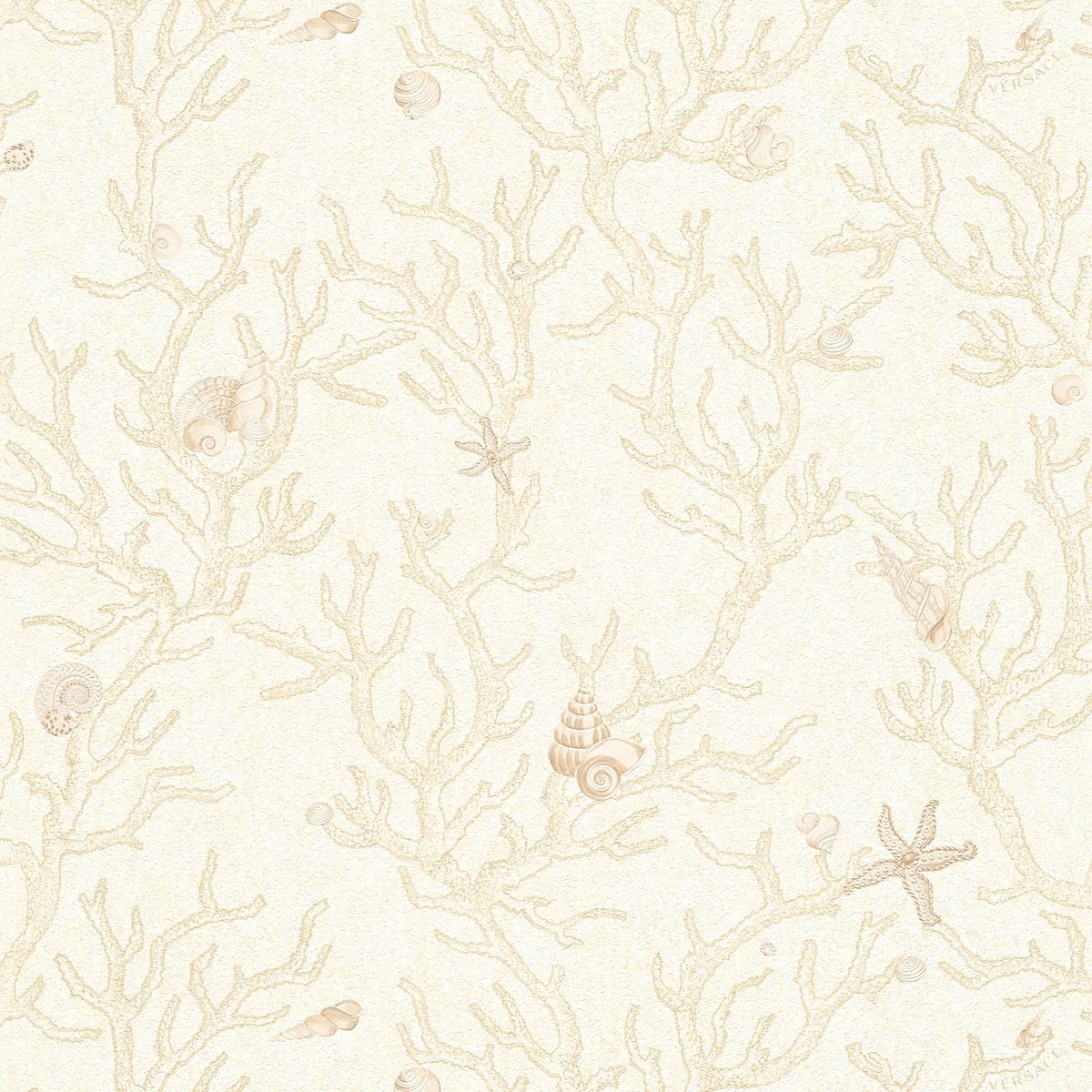 Exclusief luxe behang Profhome 344961-GU vliesbehang licht gestructureerd met grafisch patroon glanzend beige goud crèmewit 7,035 m2