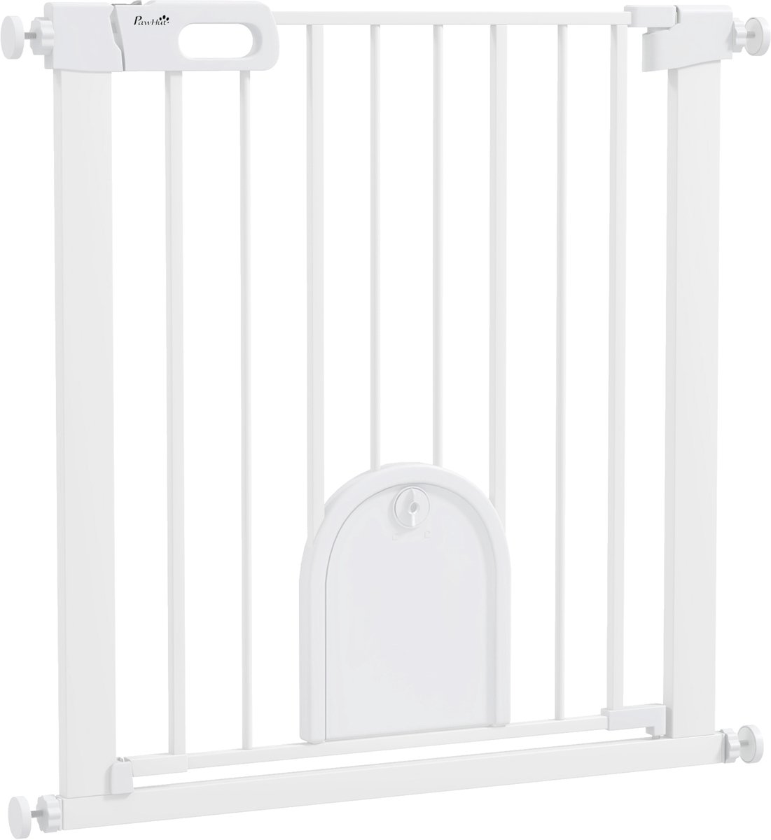 PawHut Huisdierhekje - Staal - 75x2x76cm - Wit