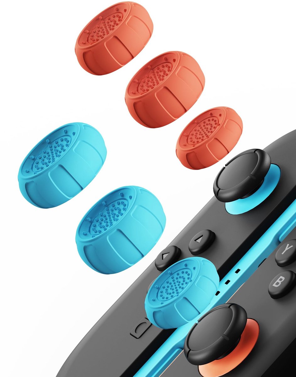 Solidchoice - Duimgrepen voor Nintendo Switch 2, 6 Stuks, Blauw en Oranje