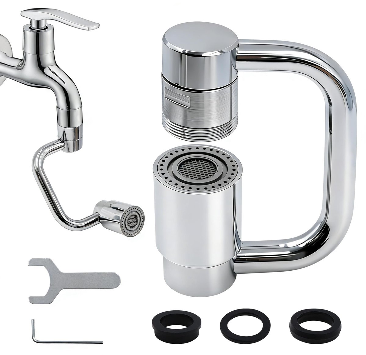 Solidchoice - 1080° Rotating Tap Extender met 2 Spuitstanden