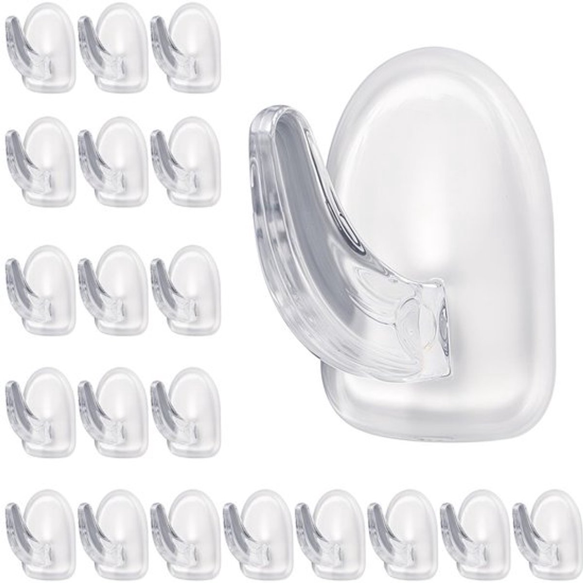 Adhesieve Haken - 20 Stuks - Transparant Acryl - Sterke Houdkracht - Herbruikbaar - Geen Sporen - Voor Badkamer/Keuken - Wandhaken