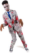 OppoSuits Zombiac - Heren Pak - Halloween Kostuum - Zombie Pak - Grijs - Horror - Maat 48