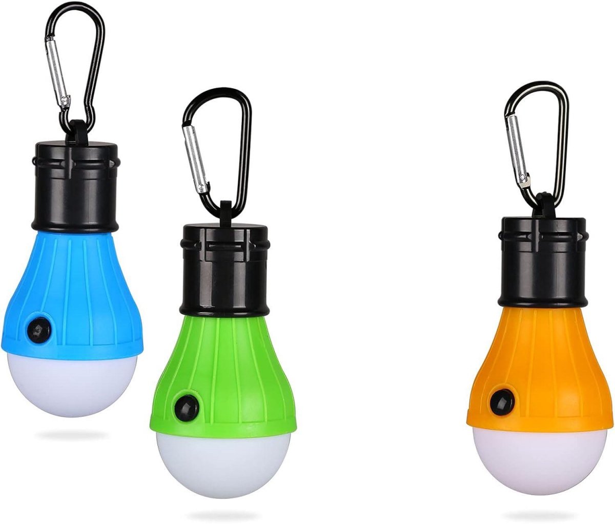SSTRWGOOD 3 Stuks Elektrische Kampeerlantaarn - LED Zeltlamp - 150 Lumen Driestands Lamp met Zachte Verlichting - Geschikt voor Camping, Noodverlichting en Buitenshuis - ABS Materiaal - 10x5cm Witte Batterijlamp zonder Batterijen