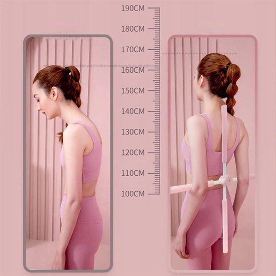 Yogastok - Houdingstrainer - 77 cm Kruisvormig Ontwerp - Metaal en ABS - Zachte Schuimlaag - Eenvoudig te Monteren en Opbergen - Voor Schouder-, Rug- en Borststretching, Yoga, Dans en Thuisgebruik — afbeelding 2