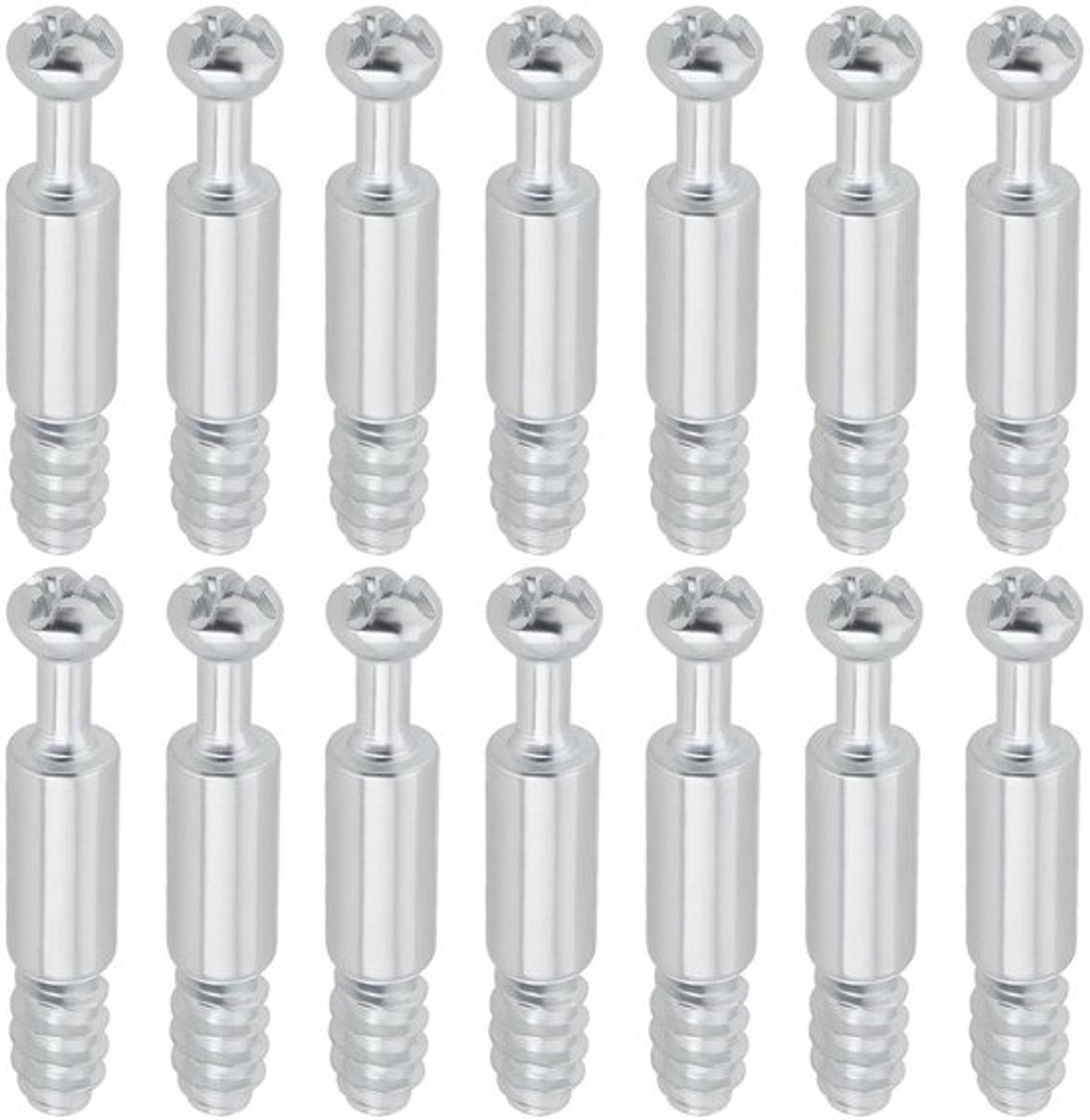 Deuvel Schroefdraad Bouten - Meubelframes - Gegalvaniseerd Ijzer - Meubels - Bevestigingsbout - Houten Boards - Geschikt voor - Zilver - Cam Lock - M6 - Aansluitschroeven met 50 stuks.